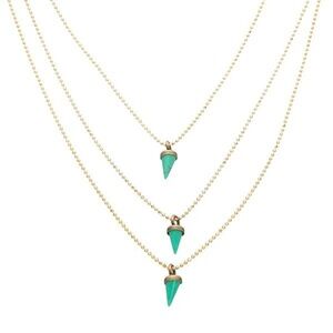 NWOT LIONETTE Avish Necklace - 14k Gold Vermeil/Turquoise Simulated Opals